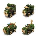 Conjunto Carrinho de Brinquedo Fricção Militar Caminhão