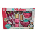 Jogo De Chá Infantil Kitchen Cozinha Rosa 14 Peças