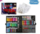 Estojo Maleta 150 Peças Infantil Canetinhas Giz Lápis Carros