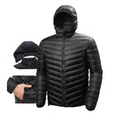 Jaqueta Puffer Masculina de Frio Intenso Impermeável com Capuz Removível