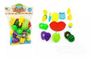 Kit Infantil Com Velcro Frutas Uva Milho Tábua Faca