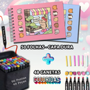 Kit de canetinhas + Caderno Bobbie Goods Canetas com ponta dupla